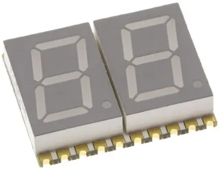 Produktfoto 1 von Kingbright LED-Anzeige 7 Segmente 2 Zeichen Anode, Rot 630nm 27mcd Zeichenbreite 5.6 mm Rechts Zeichenhöhe 10.2 mm