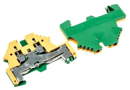 Produktfoto 1 von Weidmüller WPE Schutzleiterklemme 1 Grün, Gelb, 2.5mm², 500V Schraubbefestigung IECEx/ATEX