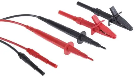 Produktfoto 1 von RS PRO Multimeter-Messleitungen Abgesichert mit Stecker gerade, Testleitung Set CAT III