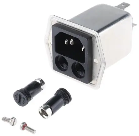 Schurter 4A C14 IEC-Steckverbinder Stecker 5 x 20 mm Sicherung, 250V ac, Frontplattenmontage Lot