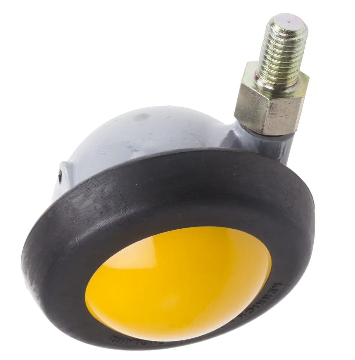 Produktfoto 1 von RS PRO Drehlager Lenkrolle, Rad ø 63mm, 75kg, Ges H. 76mm, Gewindebolzen, Gummi-Material