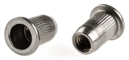 Produktfoto 1 von Böllhoff glatt Gewindeeinsatz Edelstahl, Flansch-Ø 12 mm, Bef.Loch-Ø 9 mm, 12 mm, für Tafelstärken von 1.5 mm, für