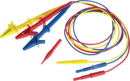 Produktfoto 1 von RS PRO Multimeter-Messleitungen Abgesichert mit Krokodilklemme, Messleitung CAT III