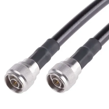 Produktfoto 1 von Radiall Cable Assembly Koaxialkabel Stecker, 50 Ω Stecker, 1 m, Typ N / Typ N, Schwarz