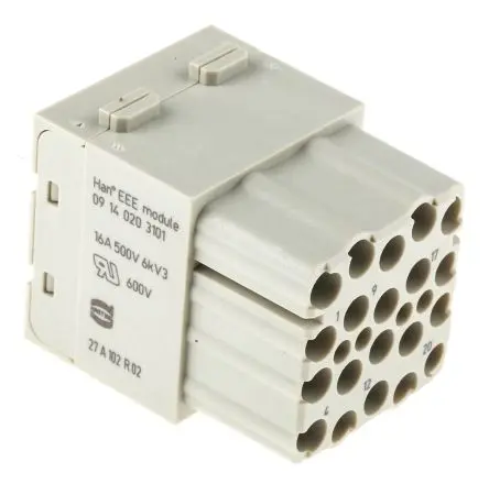Produktfoto 1 von HARTING HAN Modular Modul für robusten Stromversorgungsstecker Buchse, 20-polig 16A, Kabel, Modul
