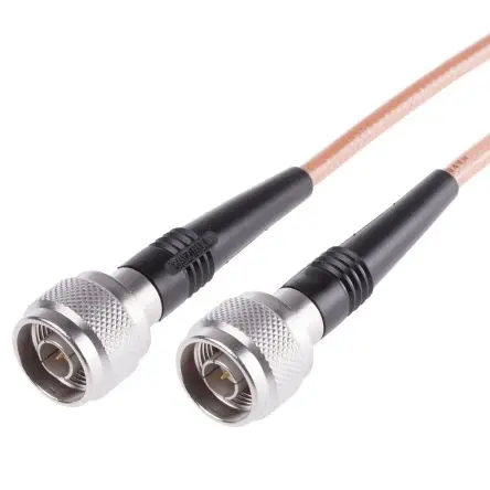 Produktfoto 1 von Radiall Cable Assembly Koaxialkabel Stecker, 50 Ω Stecker, 1 m, Typ N / Typ N, Schwarz