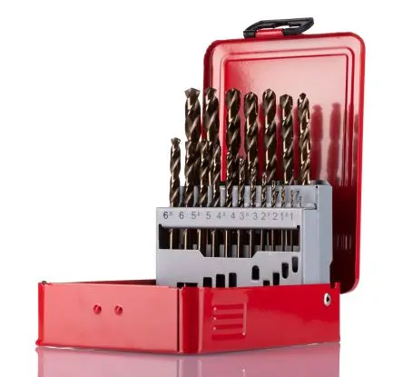 Produktfoto 1 von RS PRO Titannitrid Drehung Satz 1 mm → 10 mm, 19-teilig für Metall