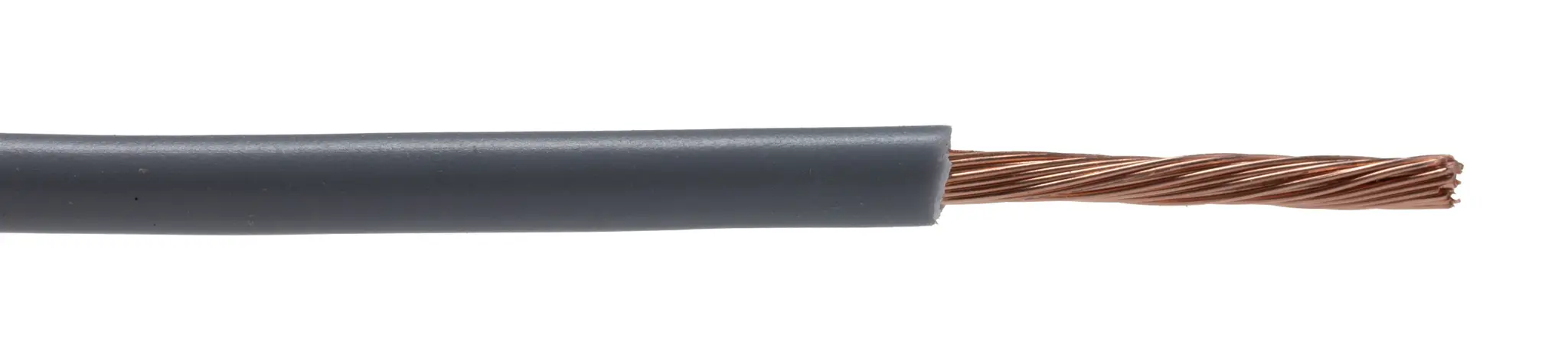 Produktfoto 1 von RS PRO Einzeladerleitung 1mm², 18AWG 100m Grau PVC isoliert Ø 2.8mm 32/0.2mm Litzen 2491X