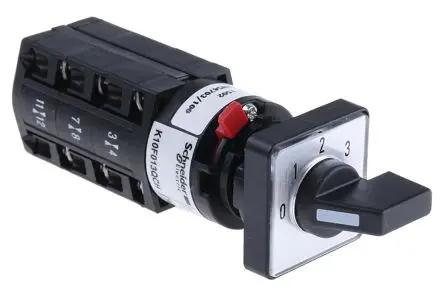 Produktfoto 1 von Schneider Electric K10 Drehschalter Nockenschalter 10 A, 3, 1-phasig, 4-Stufen Griff Schraubanschlussklemme, 60