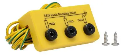 Produktfoto 1 von RS PRO ESD-Erdungsbaustein Erdanschluss-Winkel 4 mm Bananenstecker Öse EN 61340-5-1 konform