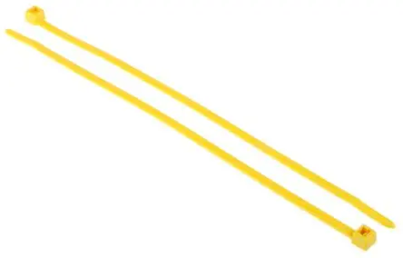 Produktfoto 1 von HellermannTyton T50R Nylon 6.6 Kabelbinder Nicht lösbar Gelb 4.6mm x 200 mm
