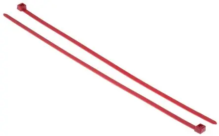Produktfoto 1 von HellermannTyton T120R Polyamid 6.6 (PA66) Kabelbinder Rot 7,6 mm x 380mm, 100 Stück