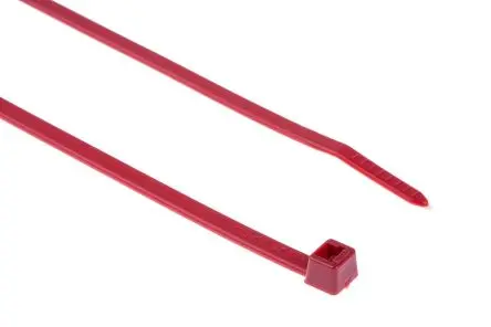 Produktfoto 1 von HellermannTyton T50L Nylon 6.6 Kabelbinder Nicht lösbar Rot 4.6mm x 390 mm