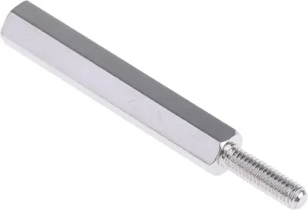 Produktfoto 1 von RS PRO Abstandhalter, Länge 30 mm, Gewindelänge 10 mm, Messing, Sechskant M3 M3, 5 mm 10 mm