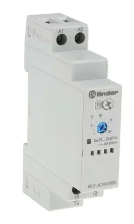 Produktfoto 1 von Finder 80 Zeitrelais, DIN-Hutschiene 240 V dc 24V ac, 240 V ac, 0.1 to 20 s, 0.1 to 24 h, 0.1 to 20 min, 1 Kont. 1,