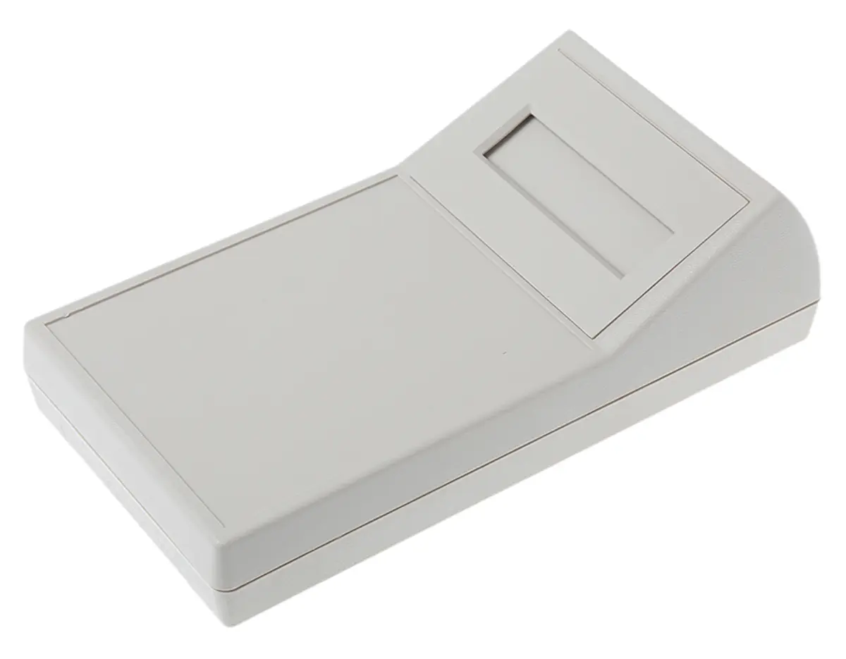 Produktfoto 1 von RS PRO Tragbares Gehäuse, ABS, 101.6 mm Eingebautes Batteriefach Anzeige, 190.5 mm, H. 57.2 mm, Grau, IP40