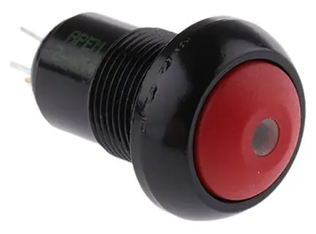 Produktfoto 1 von APEM IP Druckschalter Rot Beleuchtet Rastend Panel Ø 13.6 mm / 5A, IP67