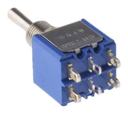 Produktfoto 1 von APEM Panel Kippschalter 2-poliger Wechsler, Ein-Aus-Ein, 30 V dc, 250 V ac, 4A, Lot