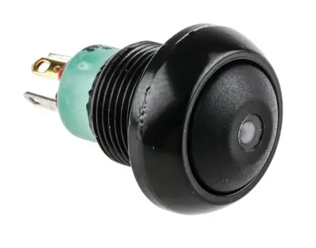 Produktfoto 1 von APEM IP Druckschalter Grün Beleuchtet Tastend Panel Ø 13.6 mm, SPST / 5A 28 V dc, IP67