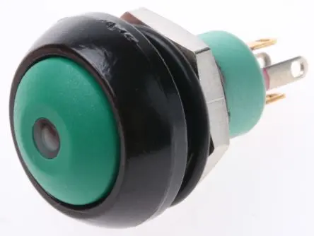 Produktfoto 1 von APEM IP Druckschalter Grün Beleuchtet Tastend Panel Ø 13.6 mm, SPST / 5A 28 V dc, IP67