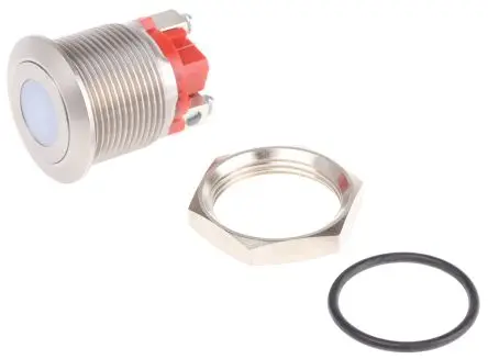 Produktfoto 1 von APEM AV Druckschalter Rot Beleuchtet Tastend Ø 19.2 mm, SPST / 50mA 250 V ac, IP65