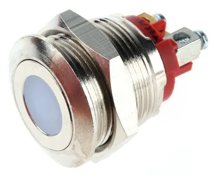 Produktfoto 1 von APEM AV Druckschalter Rot Beleuchtet Tastend Ø 19.2 mm, SPST / 50mA 48 V dc 250 V ac, IP65