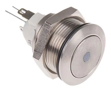 Produktfoto 1 von APEM AV Druckschalter Rot Beleuchtet Rastend Panel Ø 19.2 mm / 2A, IP65