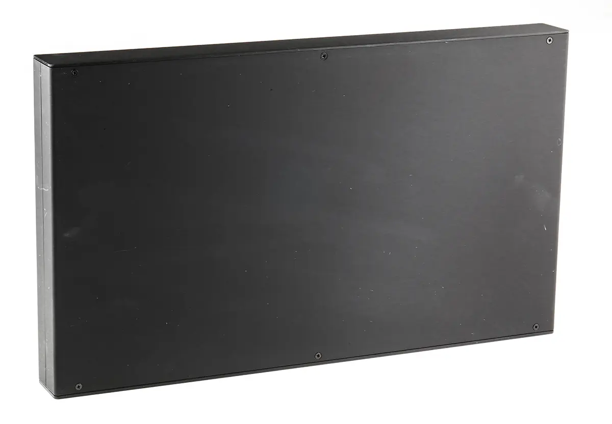 Produktfoto 1 von RS PRO, Schalengehäuse, Schwarz, Aluminiumeloxal 45 mm, 442 mm, 254 mm