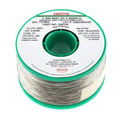 Produktfoto 1 von Multicore Draht Lötzinn bleifrei 95.5 %Sn 0 %Pb 0.7 %Cu 3.8 %Ag, 217 °C, Ø 0.25 mm / 250 g