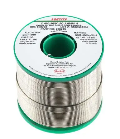 Produktfoto 1 von Multicore Draht Lötzinn bleifrei 95.5 %Sn 0 %Pb 0.7 %Cu 3.8 %Ag, 217 °C, Ø 1 mm / 500 g