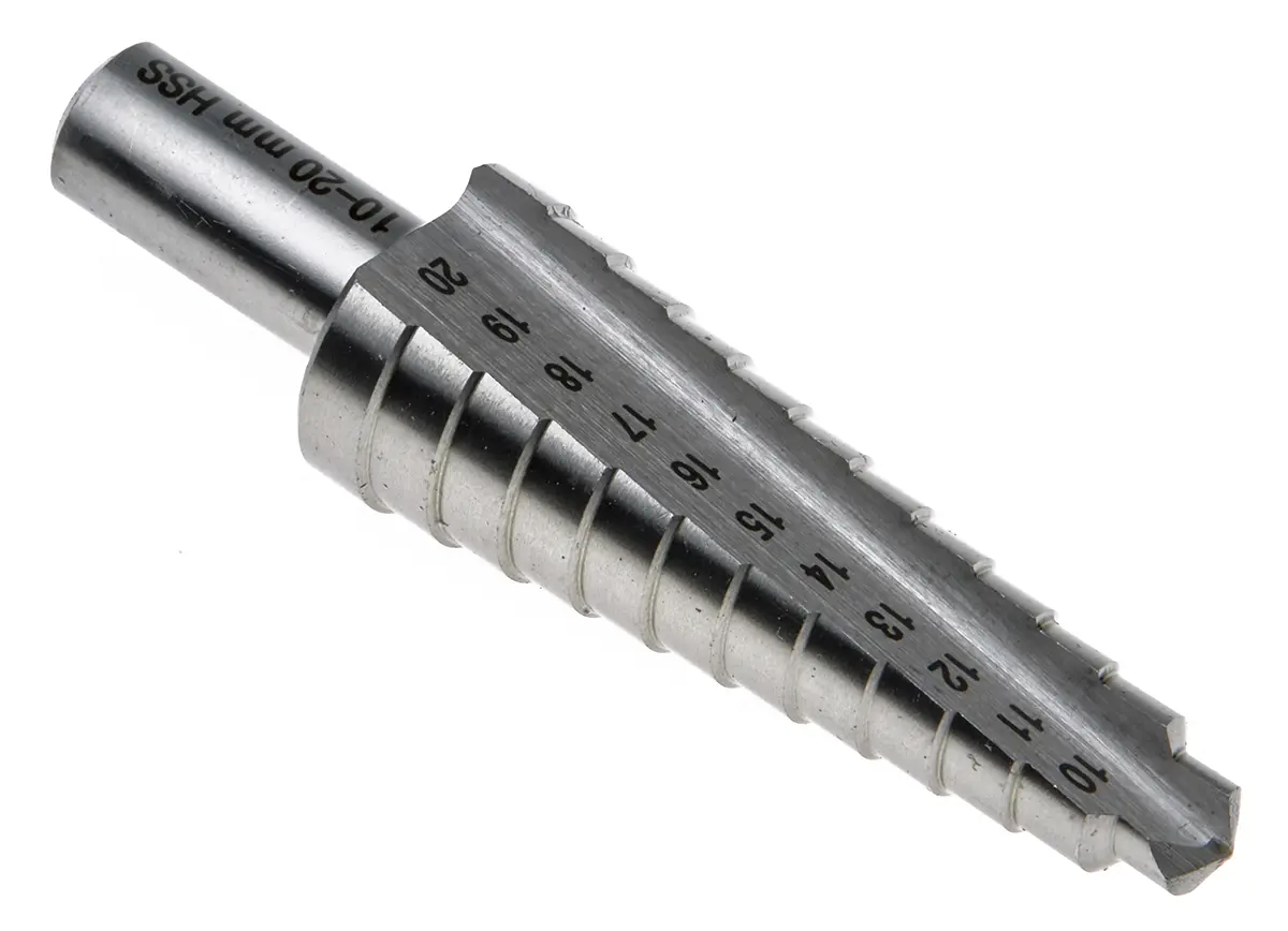 Produktfoto 1 von RS PRO HSS Stufenbohrer 11-stufig, 10mm → 20mm