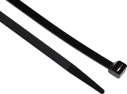 Produktfoto 1 von RS PRO Nylon 6.6 Kabelbinder Nicht lösbar Schwarz 7.6mm x 380 mm