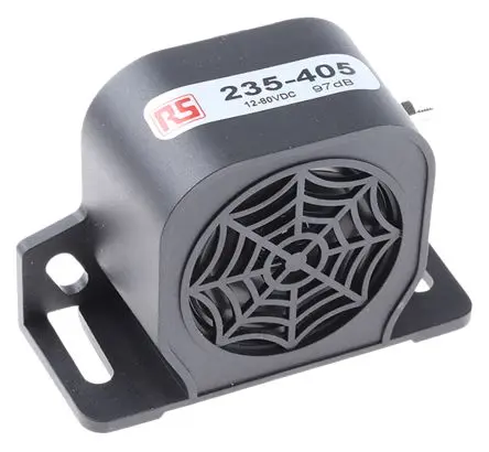 Produktfoto 1 von RS PRO Elektronischer Signalgeber Universell 80V dc 1-Ton 97 dB @ 1m, Schwarz, Ø 104 mm DC