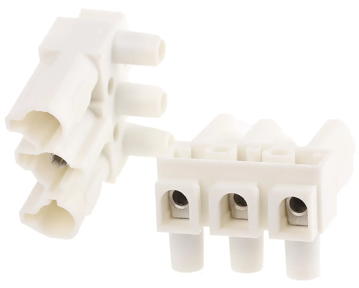 Produktfoto 1 von Wieland Buchse ST18 Leuchtensteckverbinder, Stecker, Kontakte: 3, Kabelmontage, 16A, Weiß, 2.5 mm²