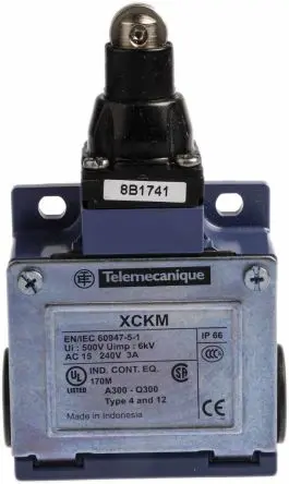 Produktfoto 1 von Telemecanique Sensors OsiSense XC Endschalter, Rollenstößel 1 Schließer/1 Öffner, IP66, Zinkgusslegierung 240V ac 3A