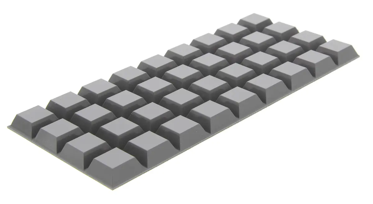 Produktfoto 1 von 3M SJ5000 Selbstklebende Füße, Konisch viereckig, 7.6 mm, ø 20.5 mm, Polyurethan, L. 20.6 mm, B. 20.6 mm, 66 °C max.