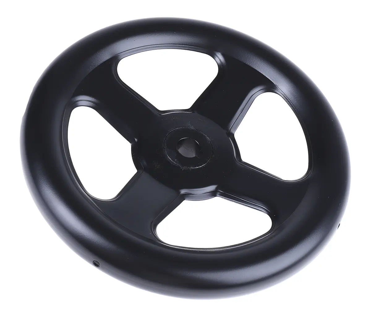 Produktfoto 1 von RS PRO Speichen Handrad, Rad ø 200 mm, 14 mm, 24 mm Gebohrte Nabe, Rad Mat. Stahl, Schwarz