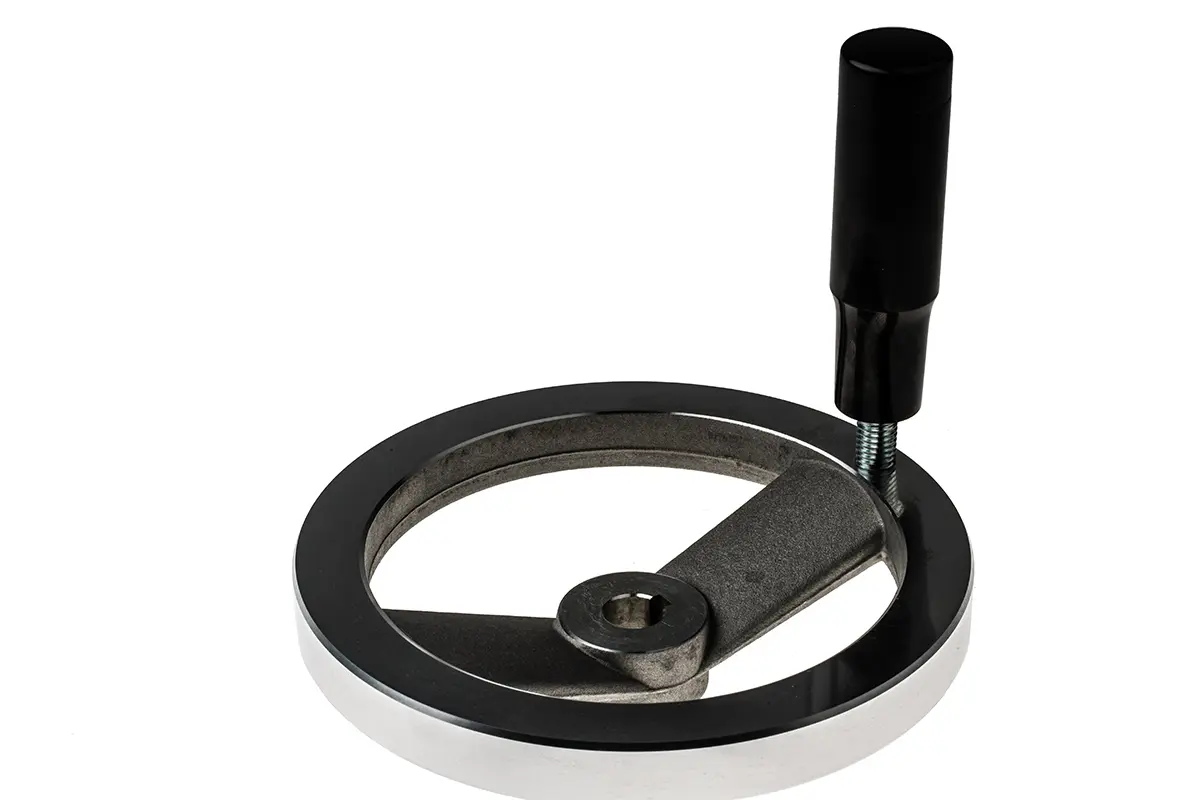Produktfoto 1 von RS PRO Speichen Handrad, Rad ø 160 mm, 14 mm, 20 mm Gebohrte Nabe, Rad Mat. Aluminiumdruckguss, Silber
