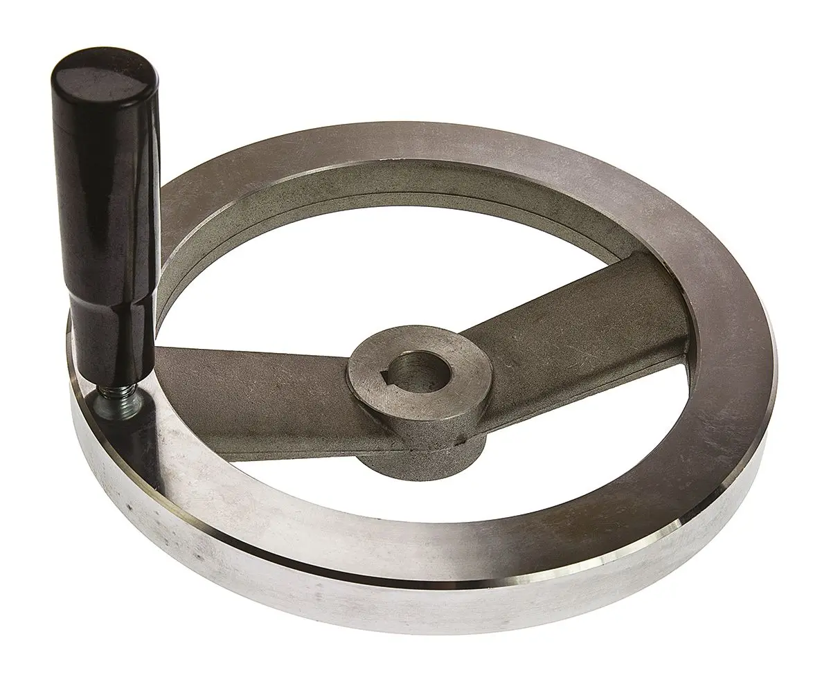 Produktfoto 1 von RS PRO Speichen Handrad, Rad ø 200 mm, 18 mm, 24 mm Gebohrte Nabe, Rad Mat. Aluminiumdruckguss, Silber