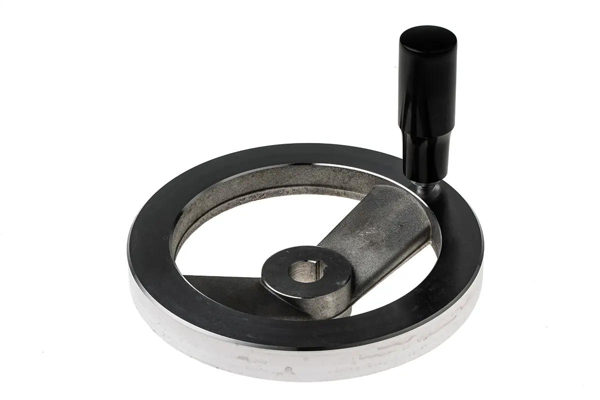 Produktfoto 1 von RS PRO Speichen Handrad, Rad ø 140 mm, 14 mm, 19 mm Gebohrte Nabe, Rad Mat. Aluminiumdruckguss, Silber