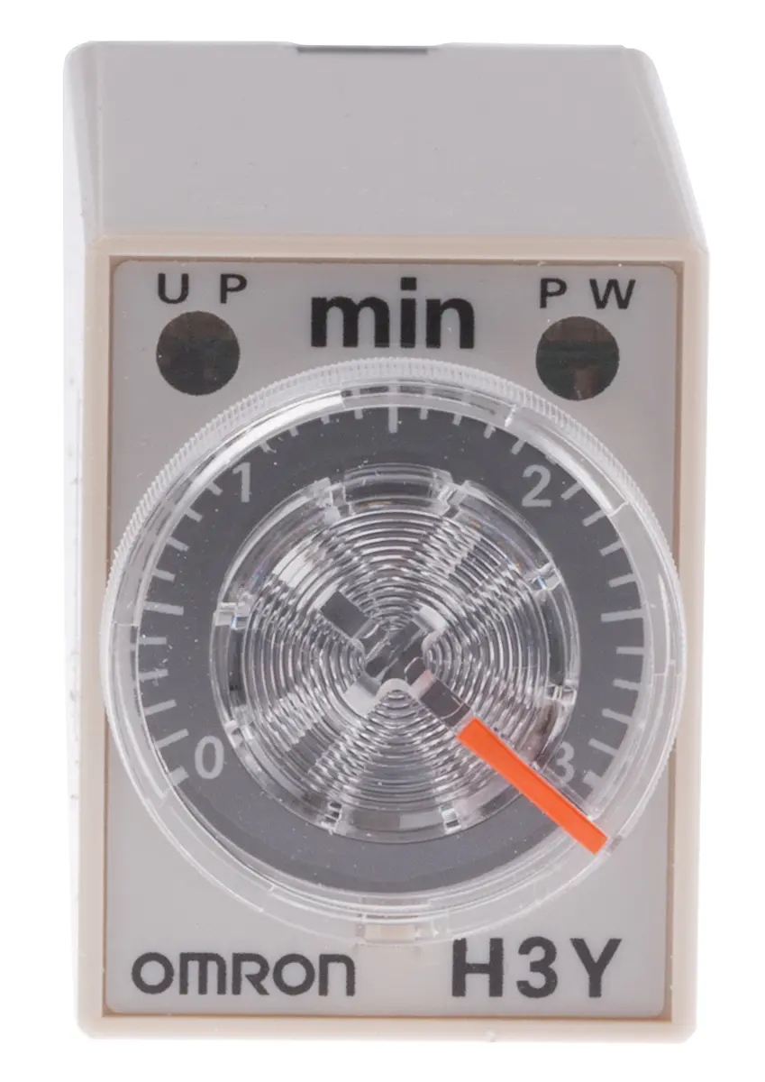 Produktfoto 1 von Omron H3Y-4 Zeitrelais, DIN-Hutschiene 125 V 100V ac, 120 V ac, 0.1 to 3 min, 4 Kont. 1, 4-poliger Schließer