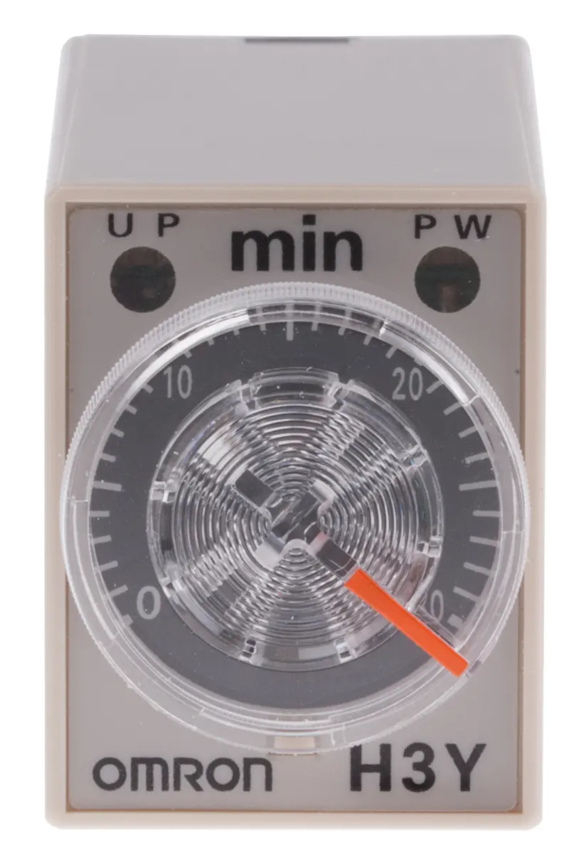 Produktfoto 1 von Omron H3Y-4 Zeitrelais, DIN-Hutschiene 125 V 100V ac, 120 V ac, 1 to 30 min, 4 Kont. 1, 4-poliger Schließer