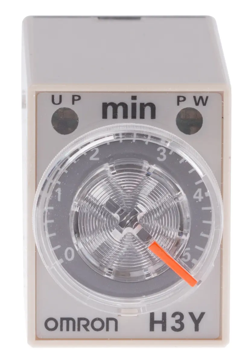 Produktfoto 1 von Omron H3Y-4 Zeitrelais, DIN-Hutschiene 125 V dc 24V ac, 0.2 to 5 min, 4 Kont. 1, 4-poliger Schließer