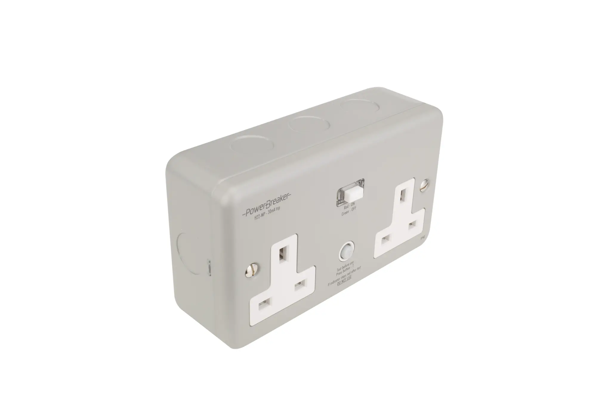 Powerbreaker PowerBreaker H 13 A RCD Dose, 2-fach Passiv Oberfläche Grau IP66 Einsatz im Außenbereich / 250 V 11 mm Grau