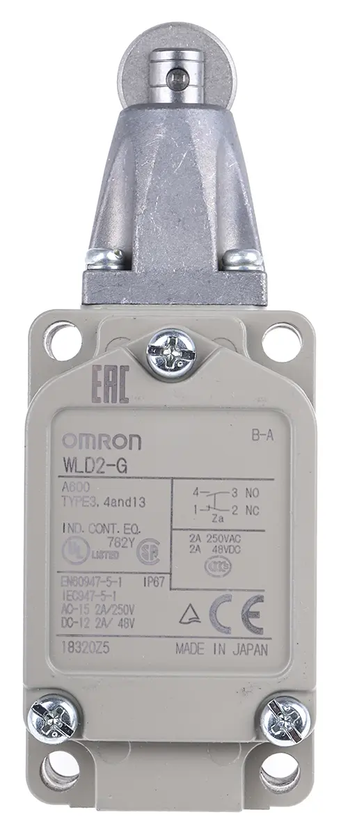 Omron WL Endschalter, Rollenhebel, 1-poliger Wechsler, Schließer/Öffner, IP 67, Aluminiumdruckguss, 10A Anschluss PG13.5
