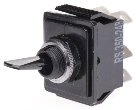 Produktfoto 1 von Arcolectric (Bulgin) Ltd Panel Kippschalter 2-poliger Wechsler, Ein-Aus, 250 V ac, 16A, IP40, Stecker