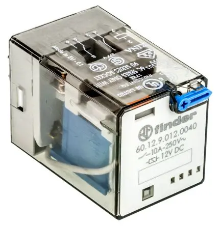 Produktfoto 1 von Finder 60 Leistungsrelais 12V dc Spule 2-poliger Umschalter 10A 110 Ω 1.3 W