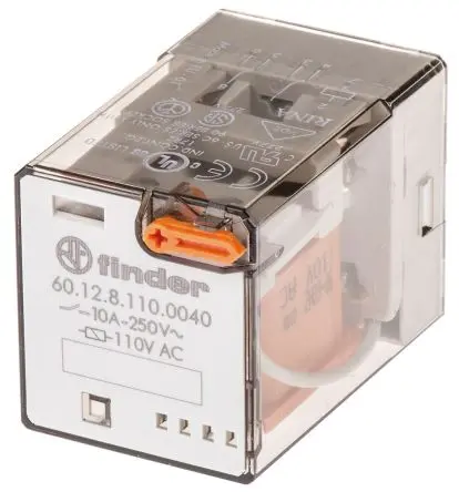 Produktfoto 1 von Finder 60 Leistungsrelais 110V ac Spule 2-poliger Umschalter 10A 1.6 kΩ 1.3 W