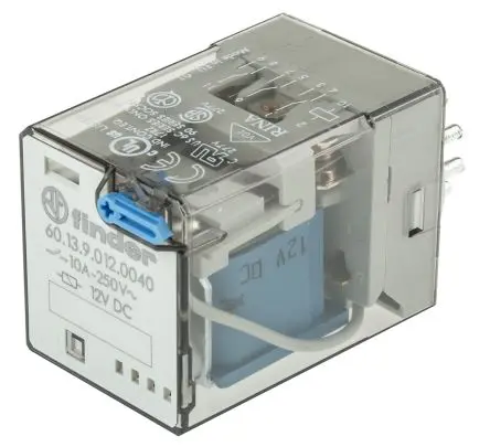 Produktfoto 1 von Finder 60 Leistungsrelais 12V dc Spule Dreipoliger Umschalter 10A 110 Ω 1.3 W