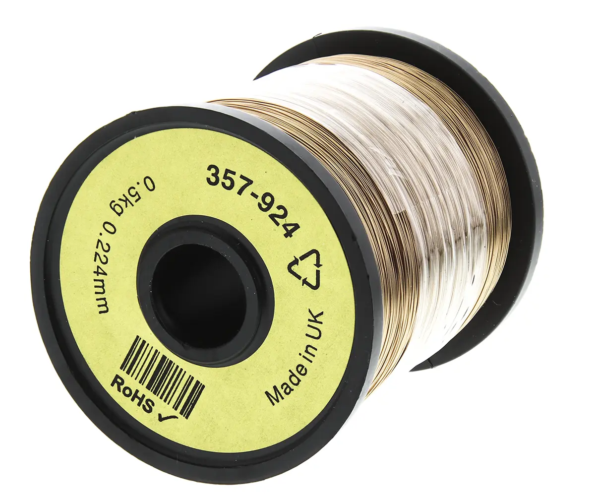 Produktfoto 1 von RS PRO Kupferdraht Emailliert Ø 0.22 mm Außen-ø  / 0.224 mm, Spule 1300 m